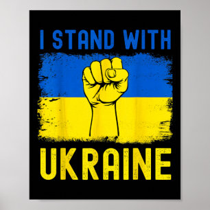 Affiche Drapeau de soutien à l'Ukraine Je suis avec l'Ukra