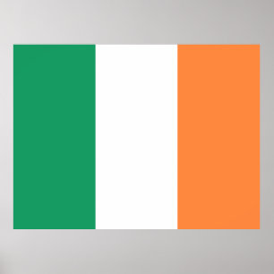 Affiche Drapeau de tricolore irlandais patriotique Saint P