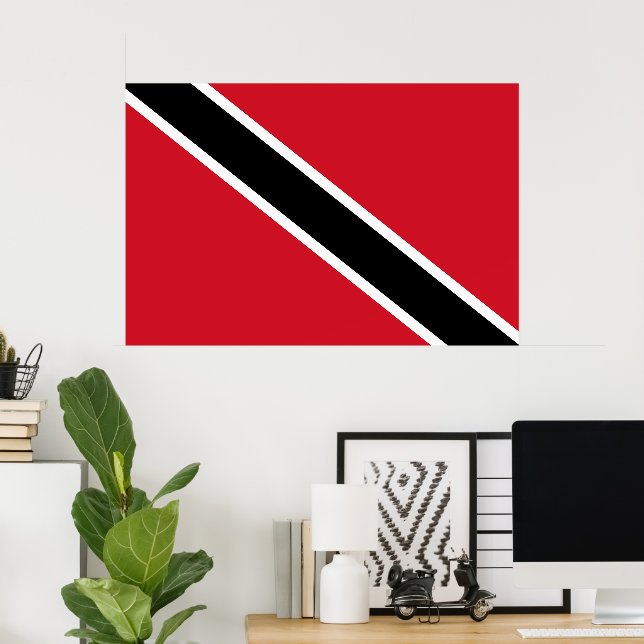 Affiche Drapeau de Trinité-et-Tobago (Bureau à domicile)
