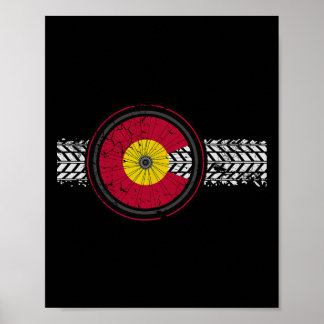 Affiche Drapeau de vélo du Colorado Vélo tout terrain Cycl