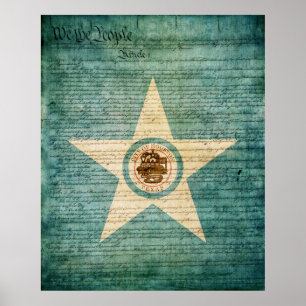 Affiche Drapeau de ville de Houston