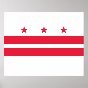 Affiche Drapeau de Washington D.C. (District de Columbia)