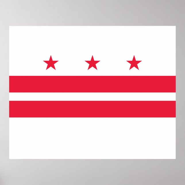 Affiche Drapeau de Washington D.C. (District de Columbia) (Devant)