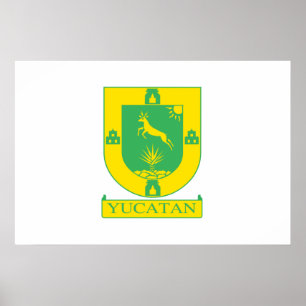 Affiche Drapeau de Yucatan, Mexique