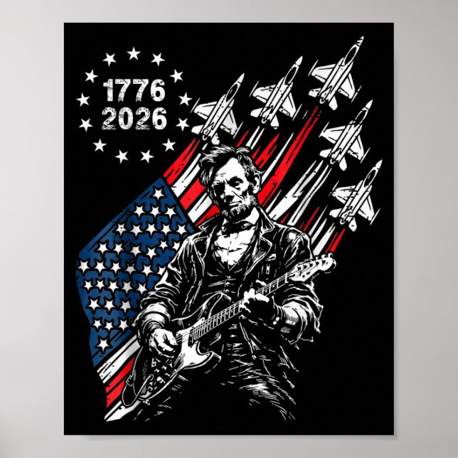 Affiche Drapeau des avions de combat 250 ans Abe Lincoln e (Devant)