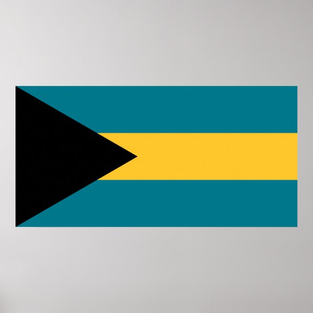 Affiche Drapeau des Bahamas (Devant)