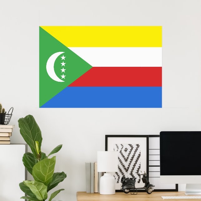 Affiche Drapeau des Comores (Bureau à domicile)