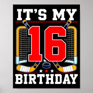 Affiche Drapeau des États-Unis joueur de hockey 16 ans 16