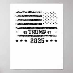 Affiche Drapeau Des Etats-Unis.Président Donald Trump.r