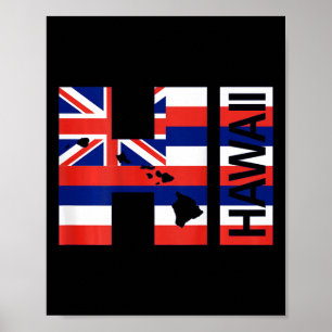 Affiche Drapeau des îles hawaïennes Hi 