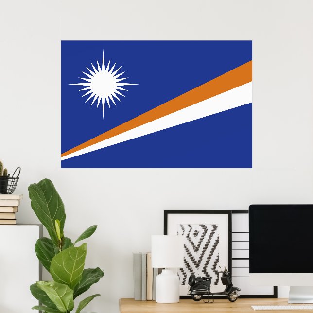 Affiche Drapeau des Îles Marshall (Bureau à domicile)