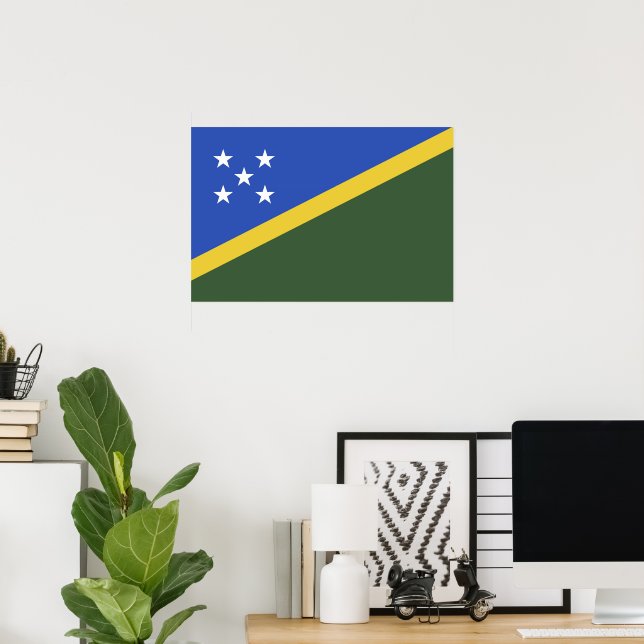 Affiche Drapeau des Îles Salomon (Bureau à domicile)