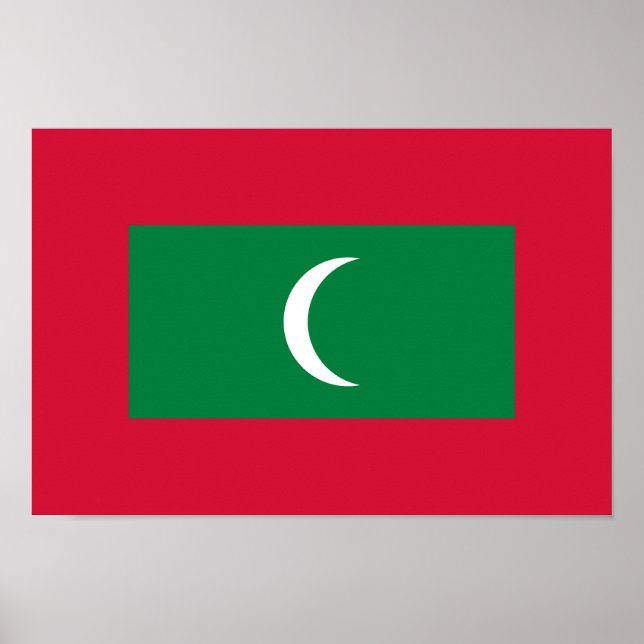 Affiche Drapeau des Maldives (Devant)