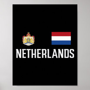 Affiche Drapeau des Pays-Bas Footbyll Fan de football Homm