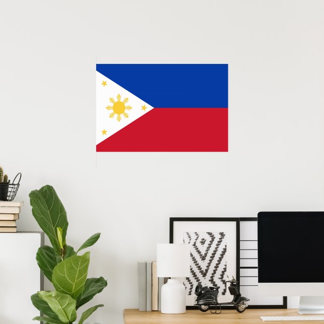 Affiche drapeau des Philippines (Bureau à domicile)