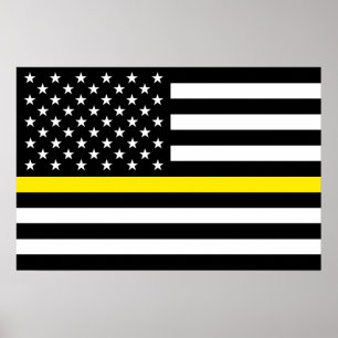 Affiche Drapeau des répartiteurs de la ligne jaune fine