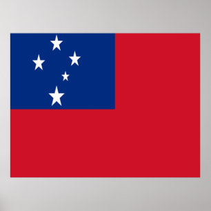 Affiche Drapeau des Samoa