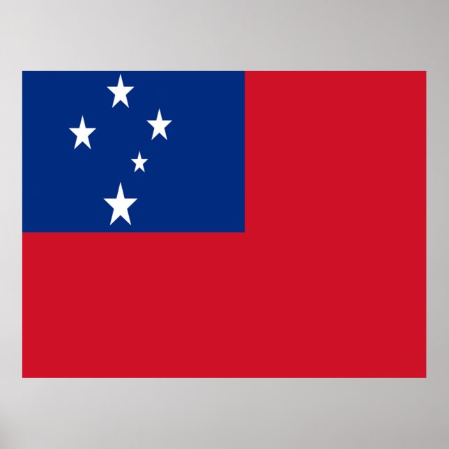 Affiche Drapeau des Samoa (Devant)