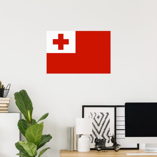 Affiche Drapeau des Tonga (Bureau à domicile)