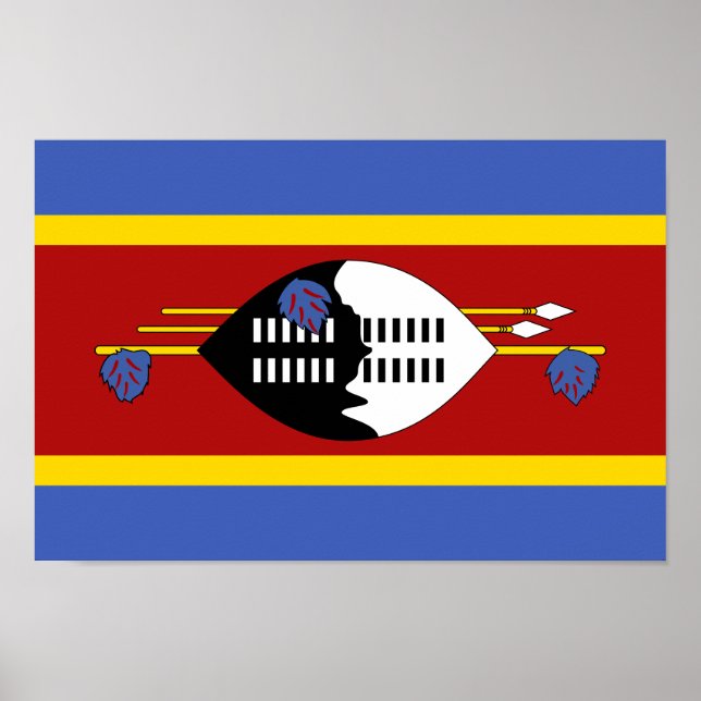 Affiche Drapeau d'Eswatini (Devant)