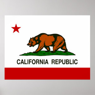 AFFICHE DRAPEAU D'ÉTAT DE CALIFORNIE