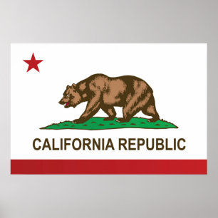 Affiche Drapeau d'État de Californie, États-Unis