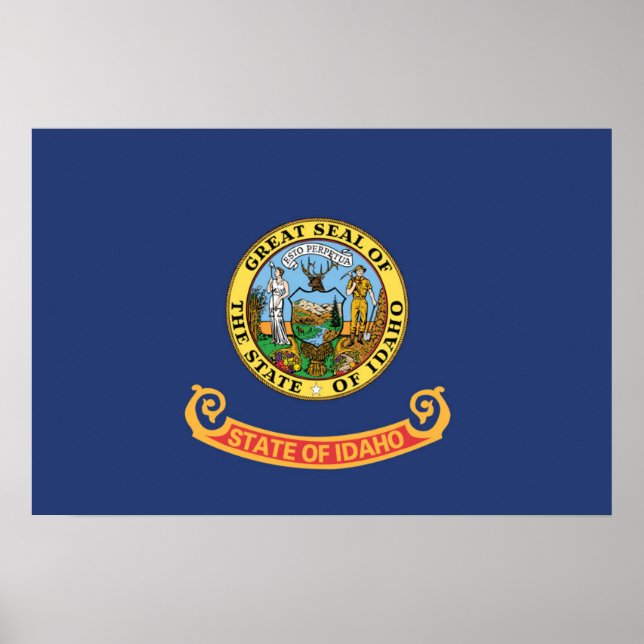 Affiche Drapeau d'Etat de Idaho, États-Unis (Devant)