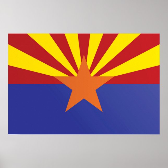 Affiche Drapeau d'État de l'Arizona, États-Unis (Devant)
