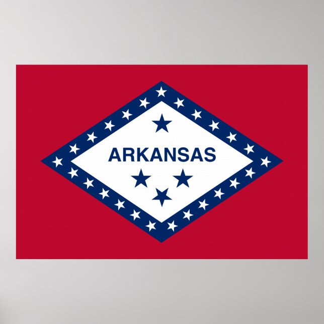 Affiche Drapeau d'État de l'Arkansas (Devant)