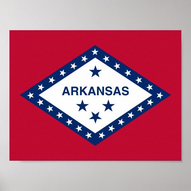 Affiche Drapeau d'État de l'Arkansas (Devant)