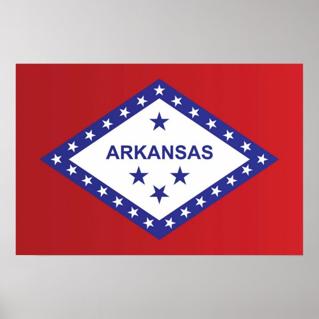 Affiche Drapeau d'État de l'Arkansas, États-Unis (Devant)