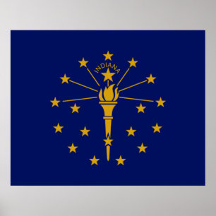 Affiche Drapeau d'État de l'Indiana