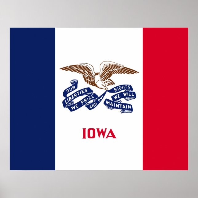 Affiche Drapeau d'État de l'Iowa (Devant)