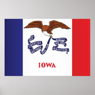 Affiche Drapeau d'État de l'Iowa, États-Unis