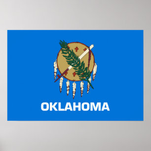 Affiche Drapeau d'État de l'Oklahoma, États-Unis