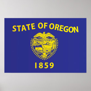 Affiche Drapeau d'État de l'Oregon, États-Unis