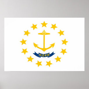 Affiche Drapeau d'Etat de Rhode Island, États-Unis