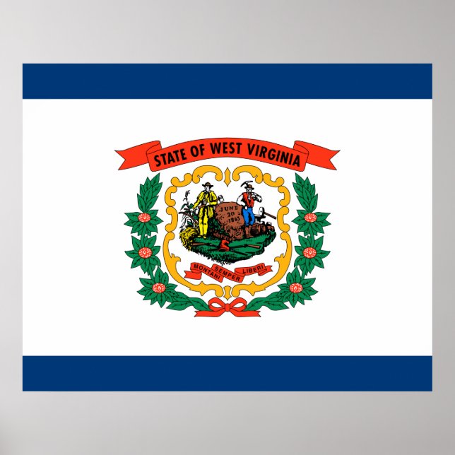 Affiche Drapeau d'État de Virginie-Occidentale (Devant)