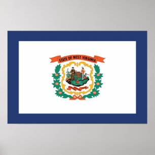 Affiche Drapeau d'État de Virginie-Occidentale, États-Unis