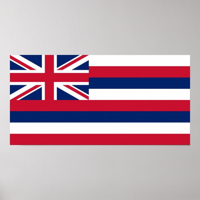Affiche Drapeau d'État d'Hawaii (Devant)