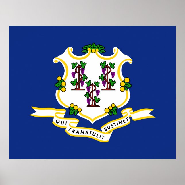 Affiche Drapeau d'État du Connecticut (Devant)