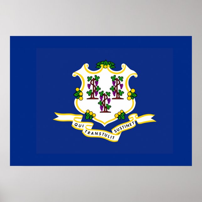 Affiche Drapeau d'État du Connecticut (Devant)