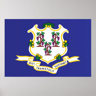 Affiche Drapeau d'État du Connecticut, États-Unis