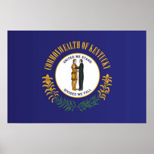 Affiche Drapeau d'État du Kentucky, États-Unis