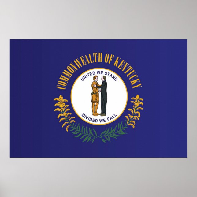 Affiche Drapeau d'Etat du Kentucky, États-Unis (Devant)