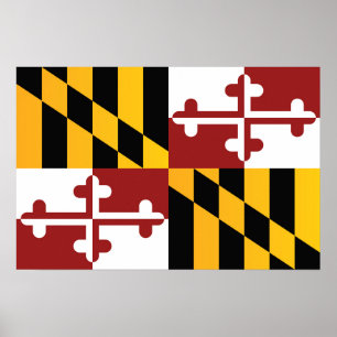 Affiche Drapeau d'État du Maryland (États-Unis)