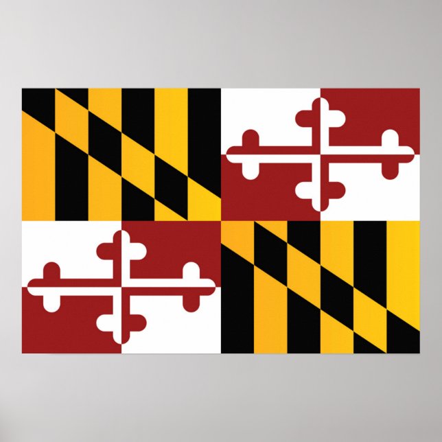 Affiche Drapeau d'Etat du Maryland, États-Unis (Devant)