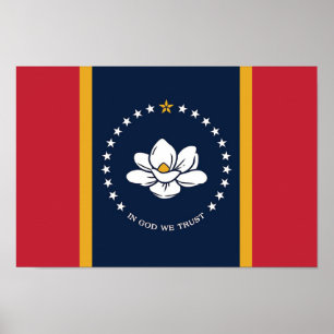 Affiche Drapeau d'État du Mississippi (Nouveau en 2020)