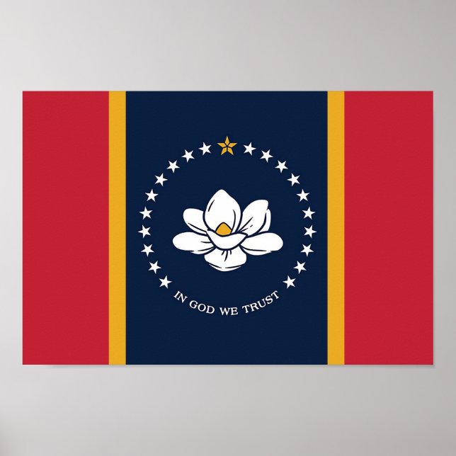 Affiche Drapeau d'État du Mississippi (Nouveau en 2020) (Devant)