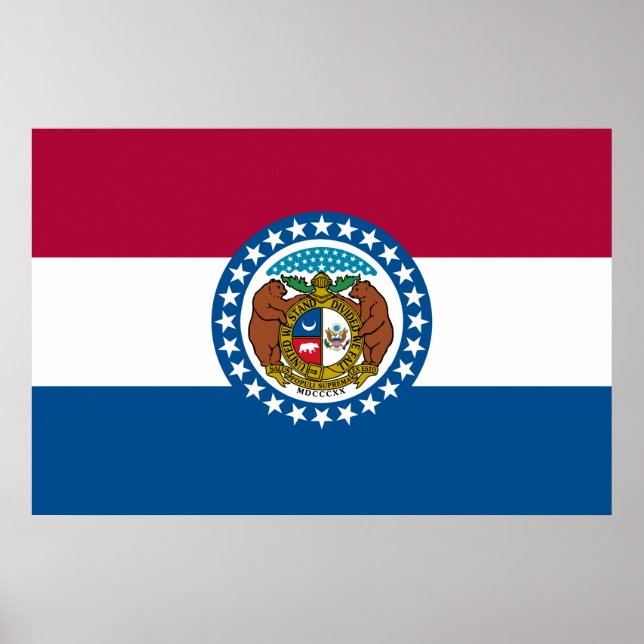 Affiche Drapeau d'État du Missouri (Devant)